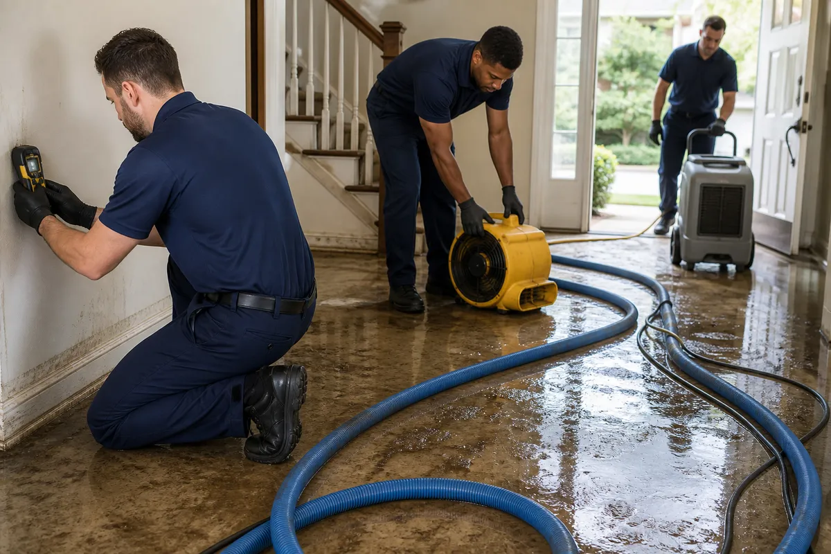 Restoration crew working in Jersey City, NJ
